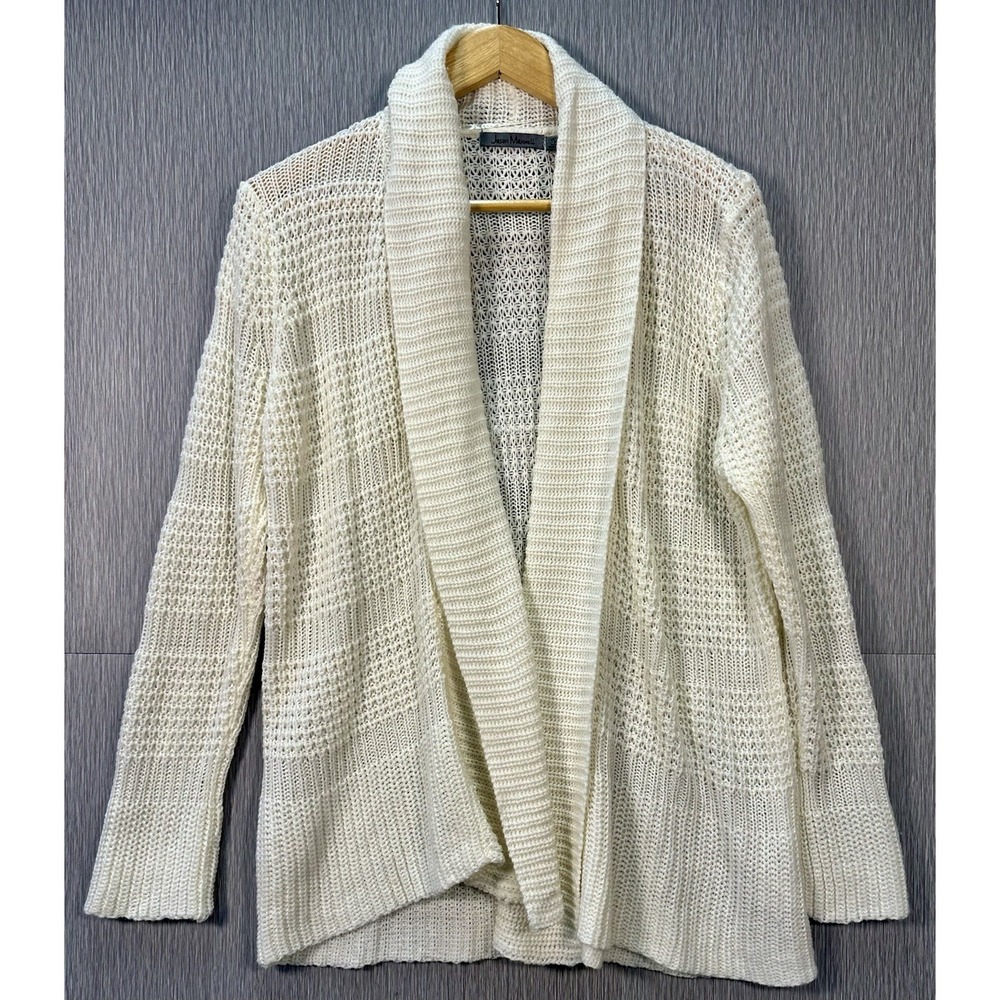 Jasson Maxwell Cardigan Duster Sweater Women XL Long Jacket Open Front Cream